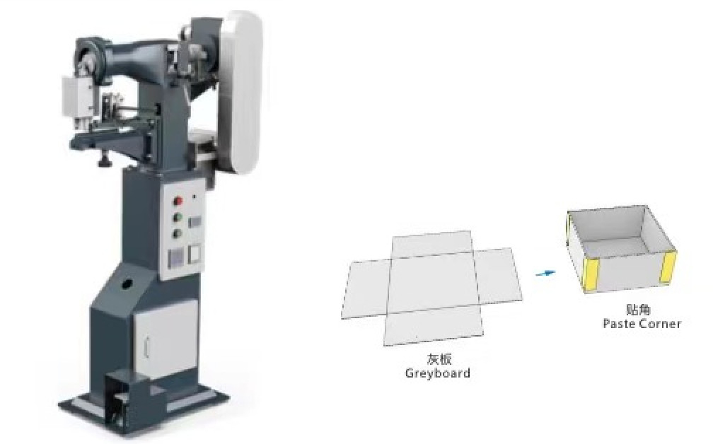 Manual kotak kaku Corner Pasting Mesin Corner Pasting Tape Mesin Kotak kaku Mesin Membuat